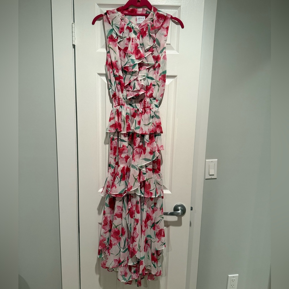 MISA Los Angeles Floral Sleeveless Midi Dress